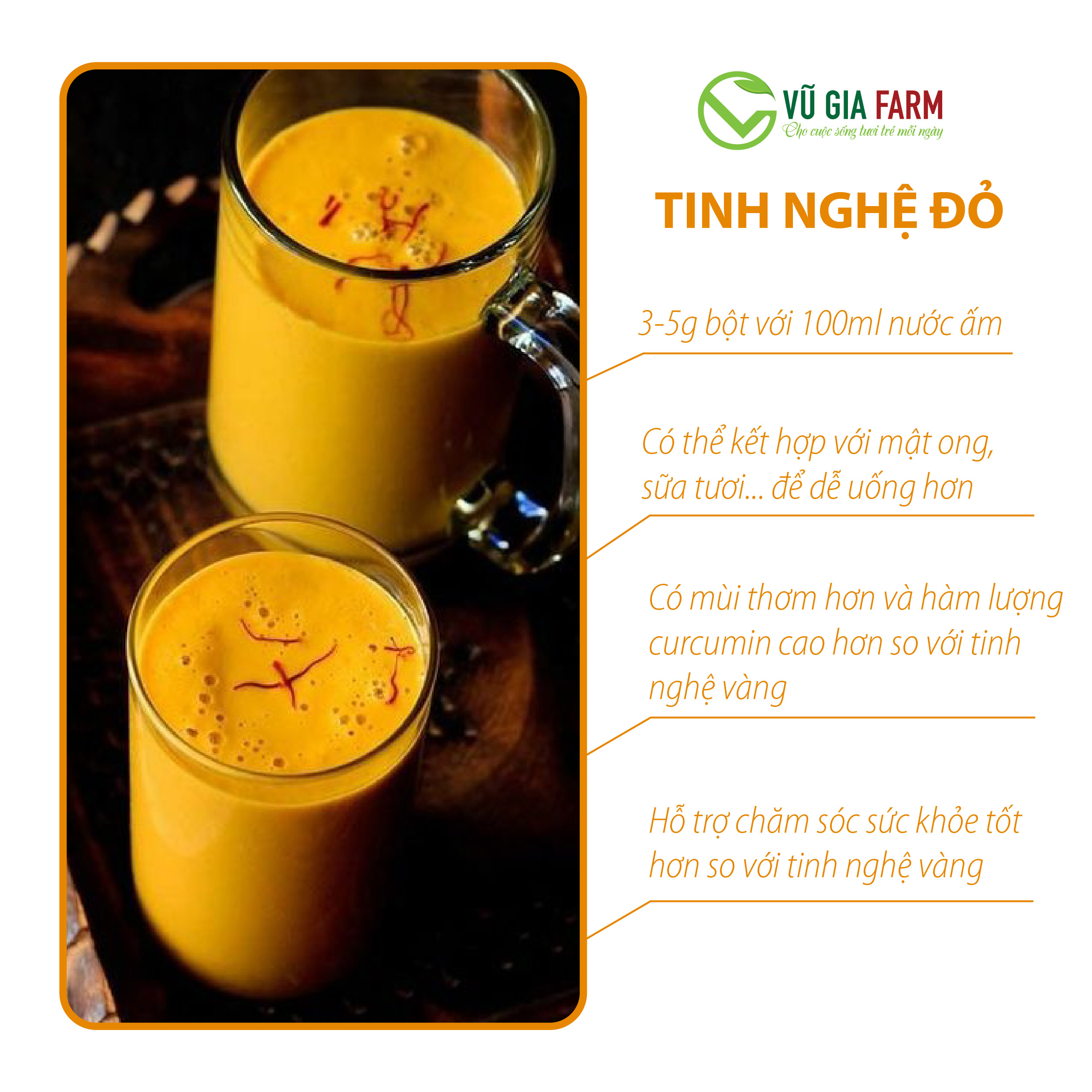 Tinh Nghê Đỏ Nguyên Chất Vũ Gia (100g/túi) - Hình ảnh 4