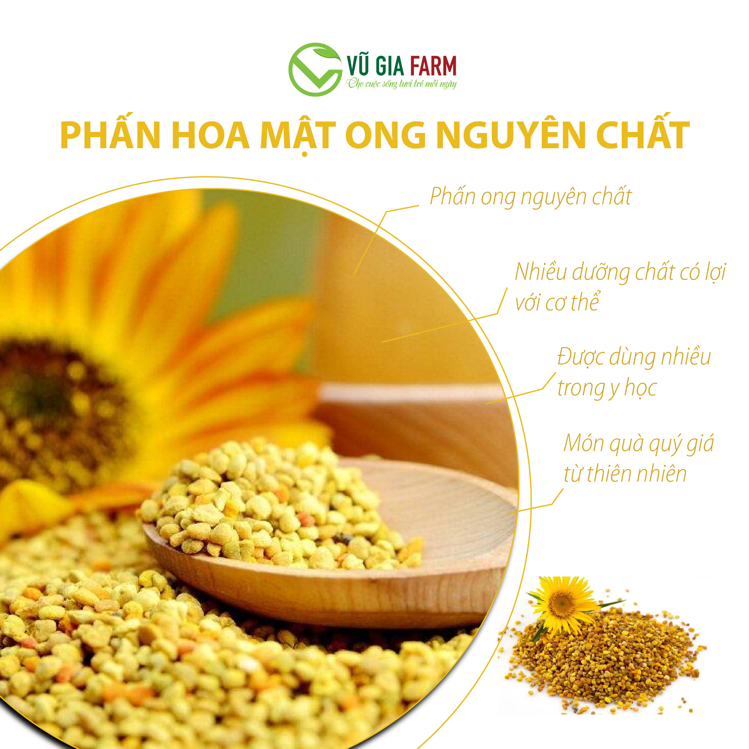 Phấn Hoa Mật Ong Nguyên Chất Vũ Gia - Hình ảnh 3
