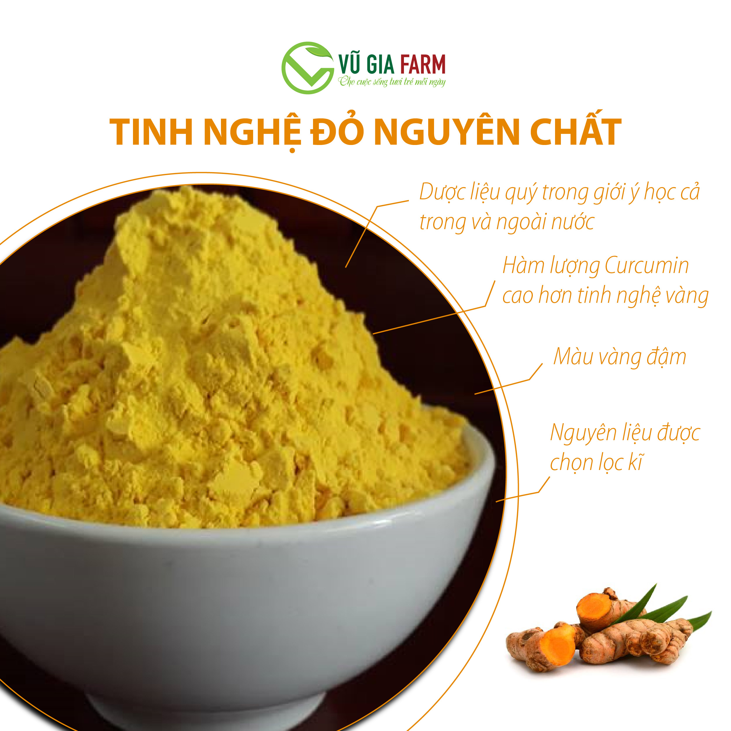 Bột Nghệ Đỏ Nguyên Chất Vũ Gia (500g/ hũ) - Hình ảnh 4
